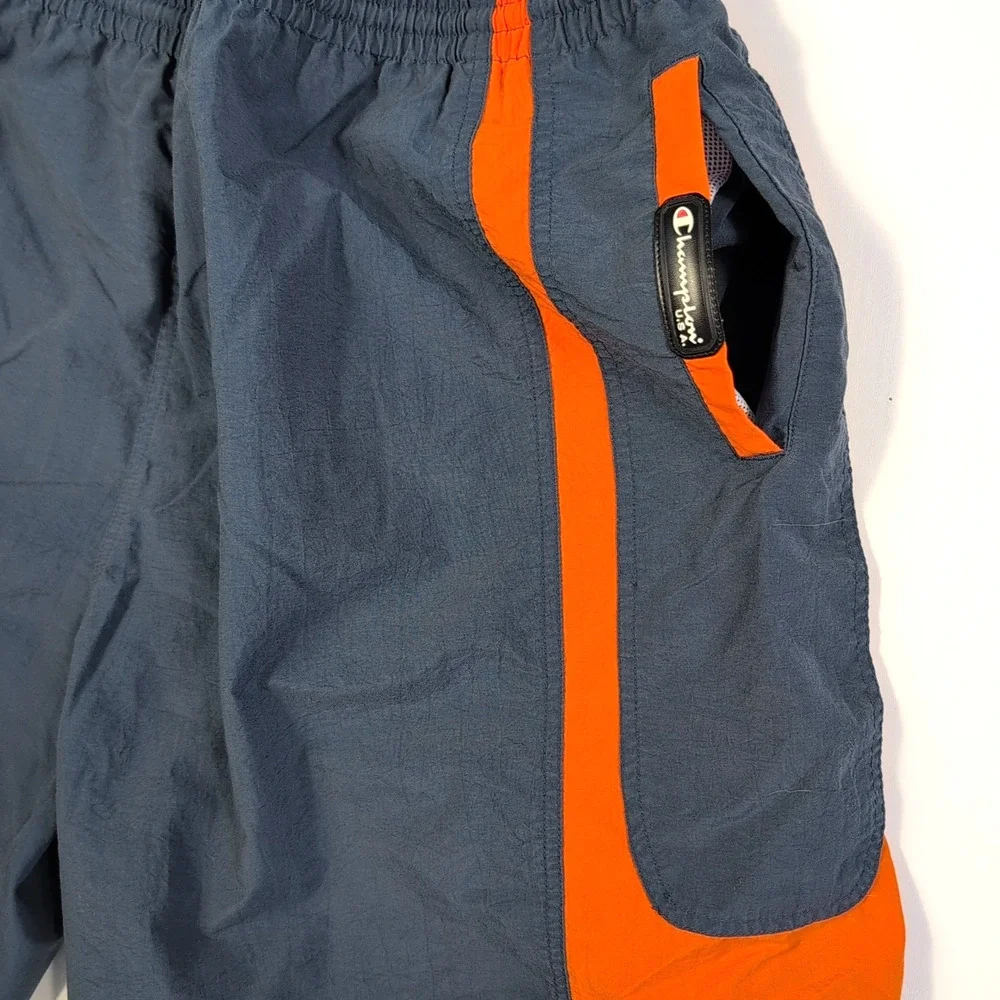 Vintage Champion Swim Trunks Mens XXL Blue Orange 90s Sailing Shorts USA Made